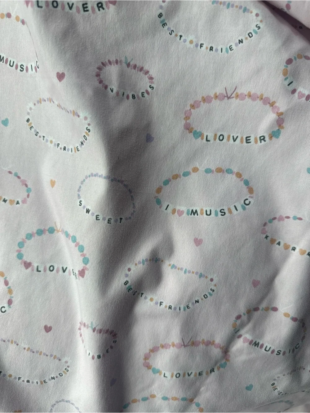 NIP London Kaye Swiftie Friendship Bracelet Twin Sheet Set Pink Taylor Swift